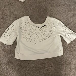 Free People Crumpet Cutwork Sweatshirt : Medium